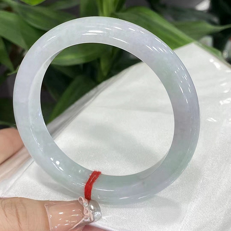 翡翠手镯糯冰带紫手镯翡翠a货手镯天然翡翠缅甸玉手手镯送证书包